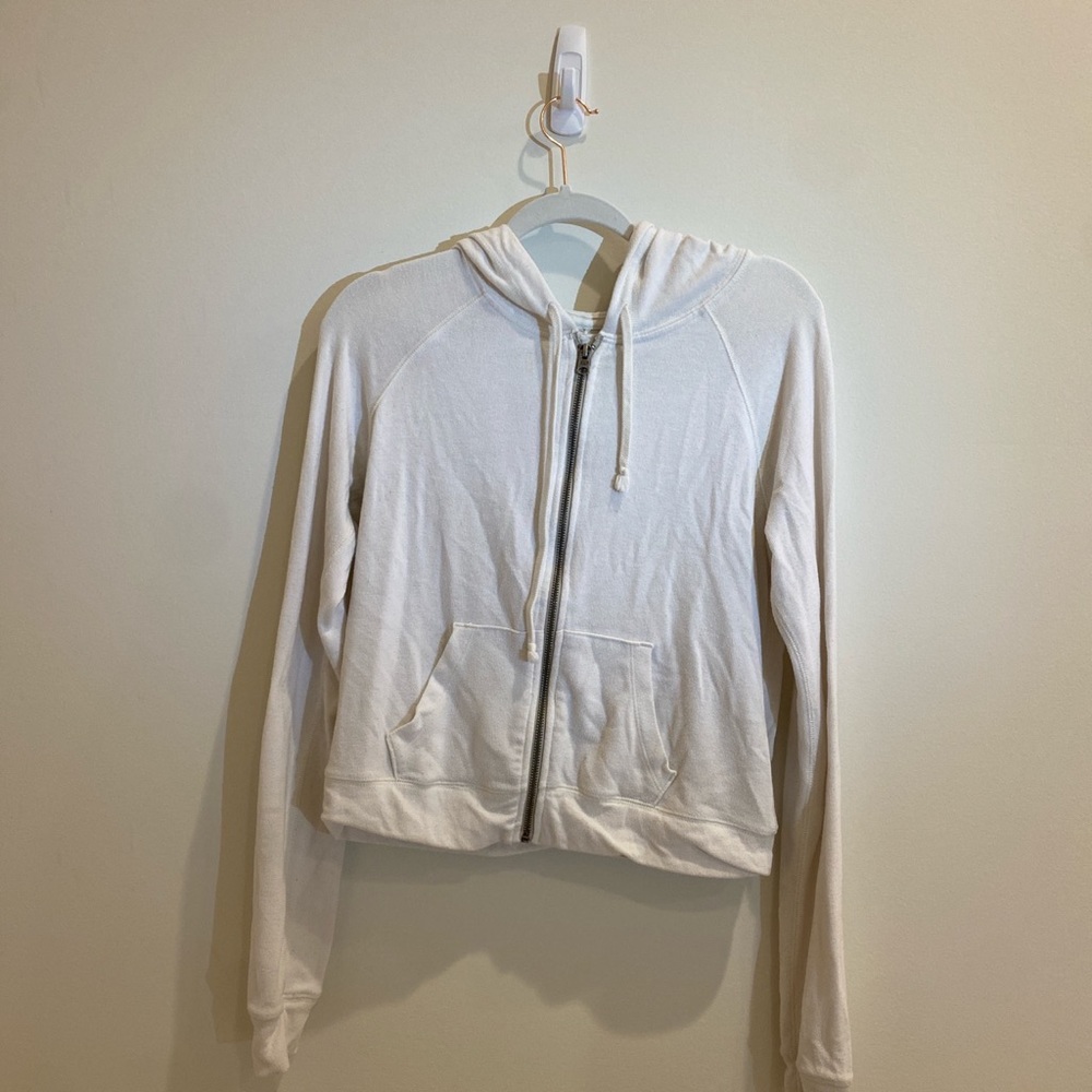 ABERCROMBIE & FITCH White zip up hoodie.